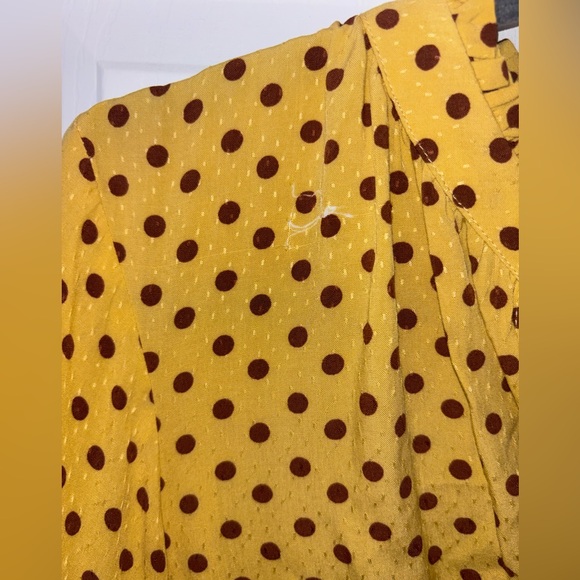 Anthropologie Yellow Polka Dot Blouse - Picture 6 of 6